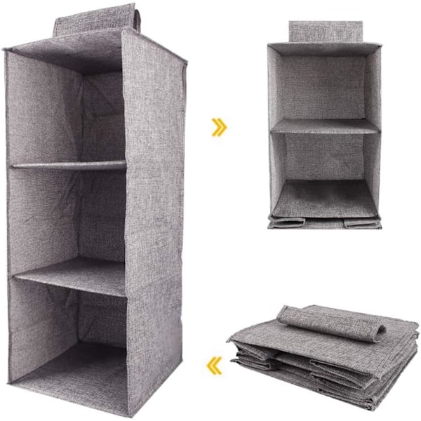 Hängande Tröjförvaring, Vikbara Garderobshyllor i Non-Woven Tyg, Utrymmesbesparande Design För Resor Och Hemanvändning, Bomullslinne Tyger Ger Styrka
