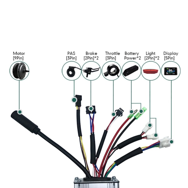 36V 48V 15A 6 Mosfets Controller Aluminiumlegering Motor Controller til Elektrisk Cykel Tilbehør