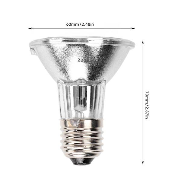 UVA UVB Full Spectrum Sollampe Varm Sterilisering Solbad Varmepære til Firben Reptiler Padder (220V 50W)