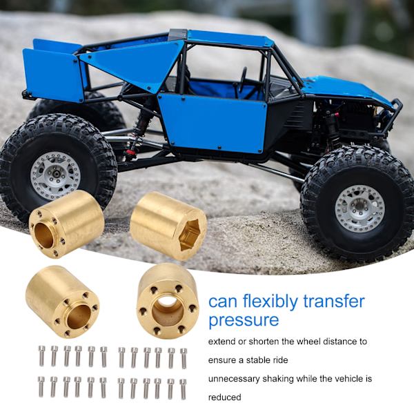 4 st mässingshjulsexadapter för RC-bil Crawler breddningsadapter för 1/10 RC Crawler 1,9 2,2 tum VP-hjul fälgar 22 mm tjocklek