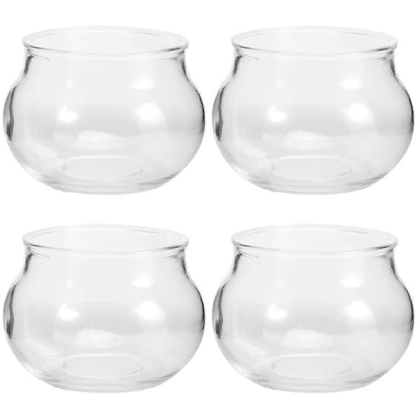 Glasslysestake for dekorasjon med stabil bunn, 4-pakning