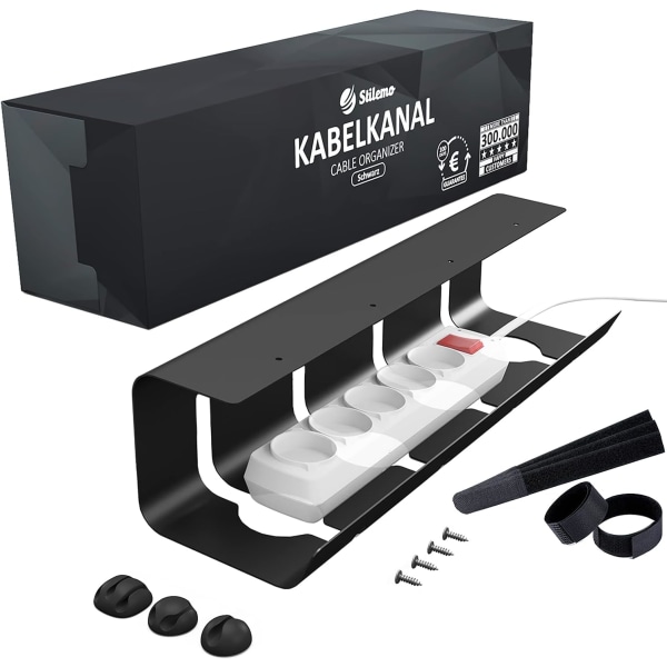 Gestion des câbles - Organisator de kabler for ranger les câbles, acier au carbone supporte jusqu'à 5 kg, Plateau de rangement cable (noir) -