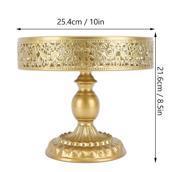 Dessertställ Golden Cake Holder Spetsdesign Enkel montering Rund Treat Display för fest M