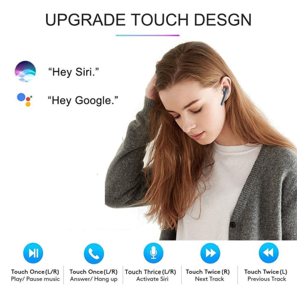 Bluetooth 5.0-hodetelefoner ， Mini in-ear-hodesett for sportsstereo