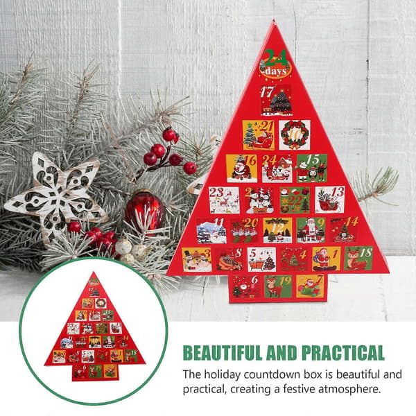DIY Julekalender-eske for 24 dagers nedtelling Red 41.00X33.00X3.50CM