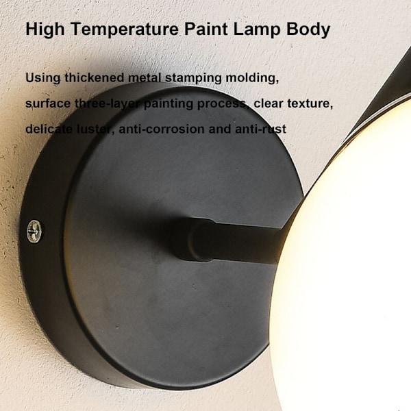 Moderna Element, Elegant Temperament Väggmonterad Lampa med Frostat Glasskärm för Sovrum, Vardagsrum, Matsal, Kontor