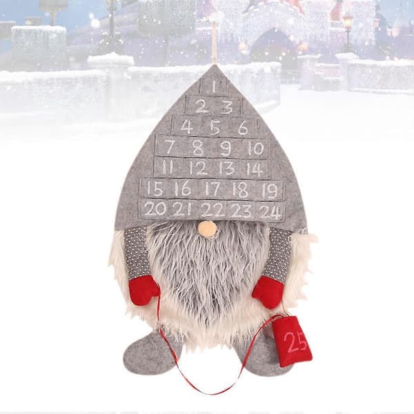 Julnedräkningskalender med grå mössdesign för tidsräkning 3 st