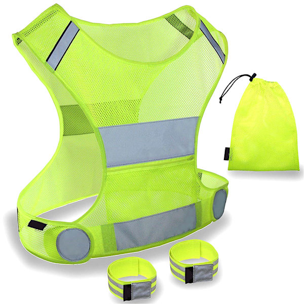 Heijastava liivi käsivarsilla juoksuvälineet Ultralight Mesh turvaliivit juoksuun pyöräilyyn koiranulkoilutukseen moottoripyöräilyyn juoksuun
