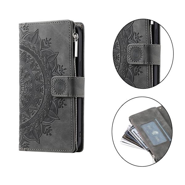 Samsung Galaxy S21 - Mandala Wallet Case - Grå