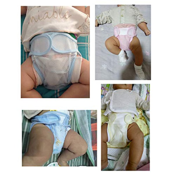 3 stykker baby læringsbukser mesh blebukser åndbare