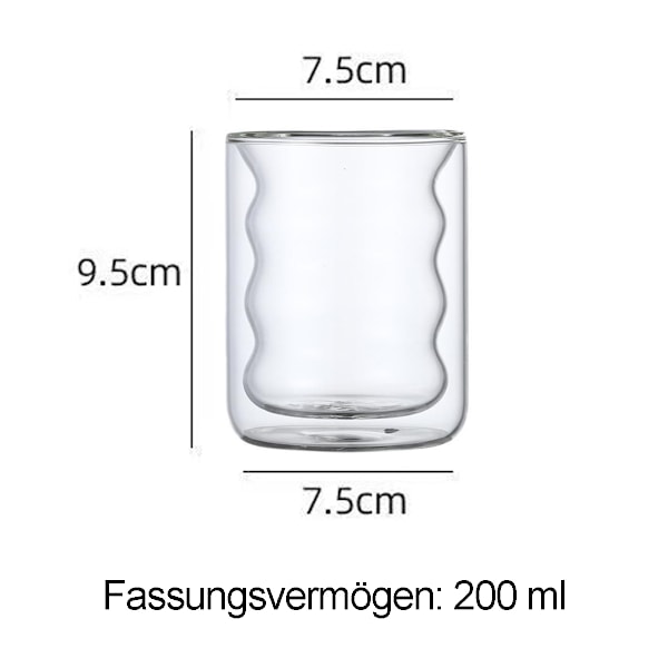 Latte Macchiato glas med dobbeltvæg 2x 2000ml, dobbeltvæggede glas