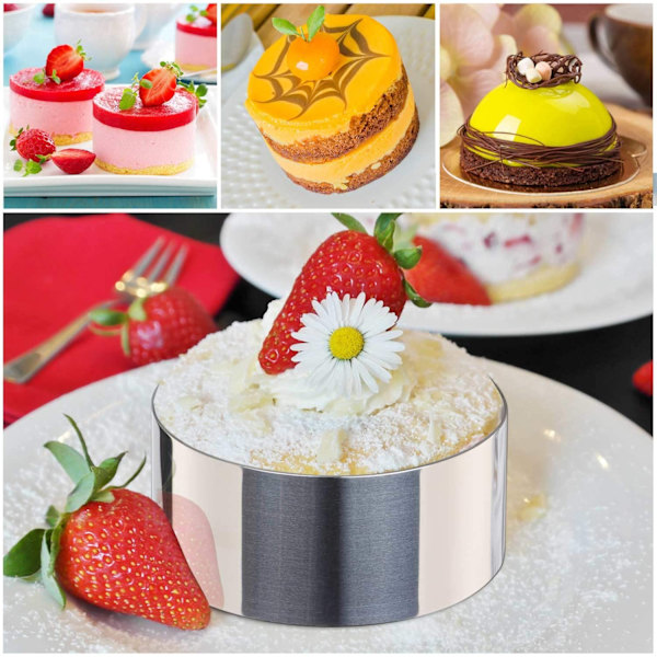Professionell Bakring, Rostfritt Stål Non-Stick Yta Mångsidig Mousse Bakform för Perfekt Form, Tål Att Användas Ofta, Tål Maskindisk