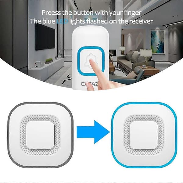 Smart trådlös dörrklocka med väggkontakt White