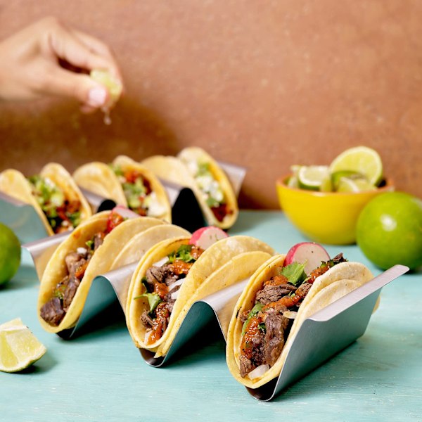Tacohållare set om 6, U-formad tacohållare, för tacoskal