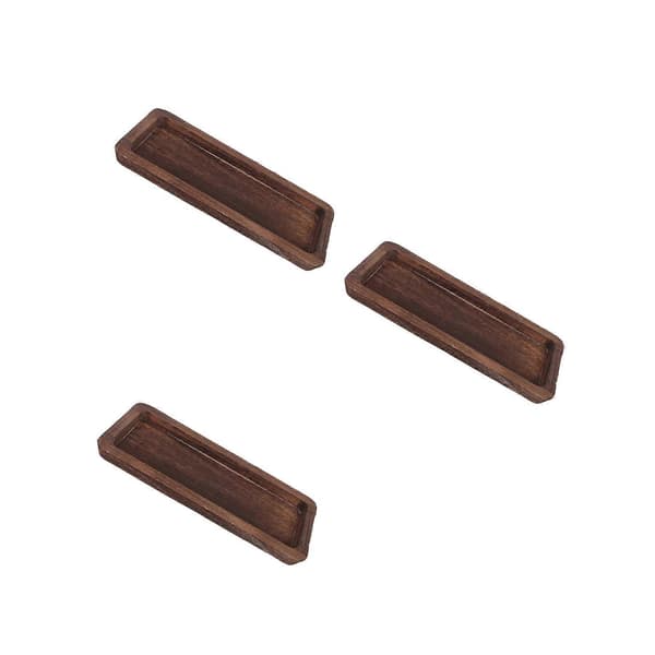 Lång träbricka för ljus med unik rustik design, 3-pack dekorativa serveringsfat