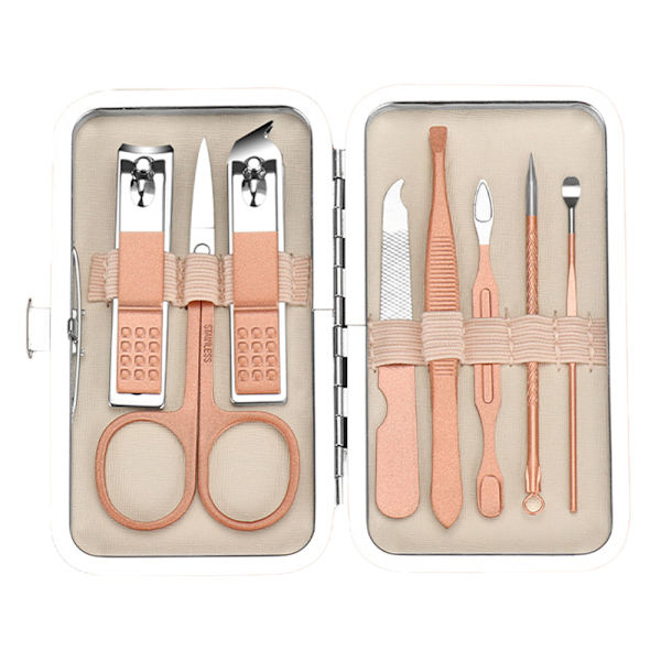 Nagelklippare, 7-delad manikyr pedikyr set, rostfria verktyg