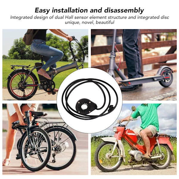 Elektrisk sykkel sykkelkraftpedal assist sensor dobbel hall integrert 12 magnetisk kraftassistansesensor tilbehør for venstre side