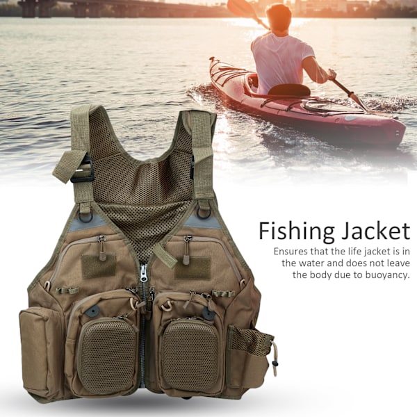 Utomhus fiskesportväst Multi Pocket Professionella fiskejackor Väst för män