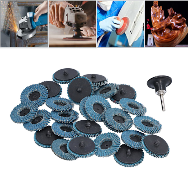 31PCS 2in/5cm Flat Flap Disc 40/60/80 Grits Blue Zirconia Alumina for Grinding Blending Sanding