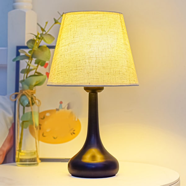 Sänglampa Modern 3W LED Varmt Ljus Steglöst Dimbar USB-gränssnitt Bordslampa för Vardagsrum Sovrum Svart