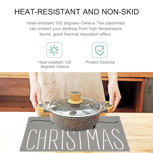Julgranskula placemats set om 4 för matsal dekor