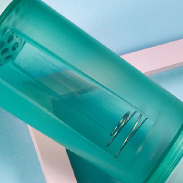 Sports Vattenflaska Plast Transparent Bärbar Frostad Shaker Kopp med Blender 600ml Grön 600ml