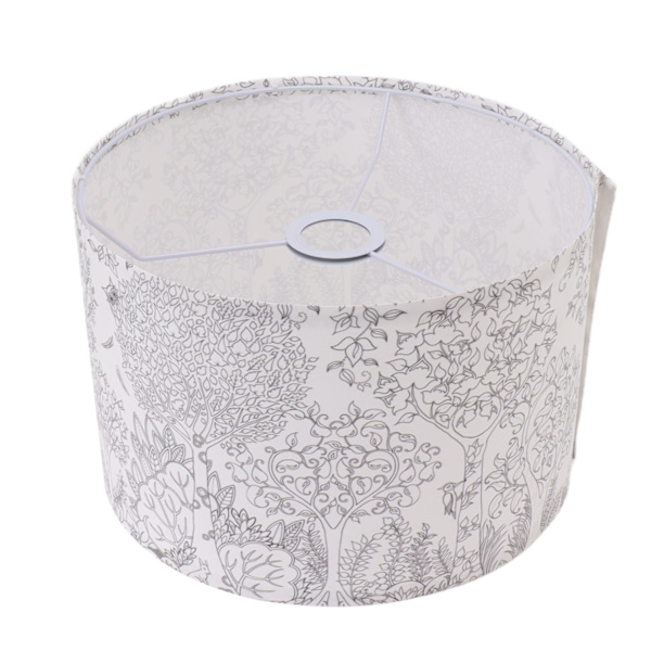 2 sæt PVC trommeskærme 11,8 x 11,8 x 7,8 tommer moderne enkel træmønster bordlampe skærm til soveværelse