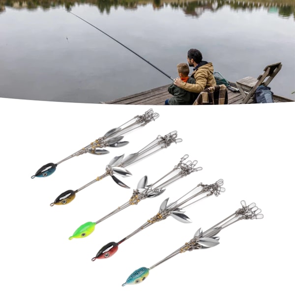 5 stk Lokkefiske Rigger Stål Paraply Fiske Bass Lokker Agnet 18cm 4 Bladet Fiske Rigger for Ferskvann Sjøvann