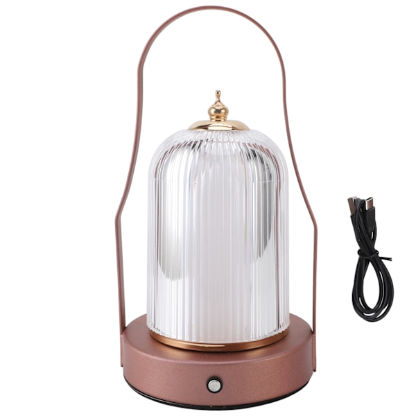 Bordslampa Portabel USB-laddning 3600mAh Touchkontroll Steglös Dimbar 3 Färgtemperaturer Trådlös Lykta för Camping Sovrum Fest