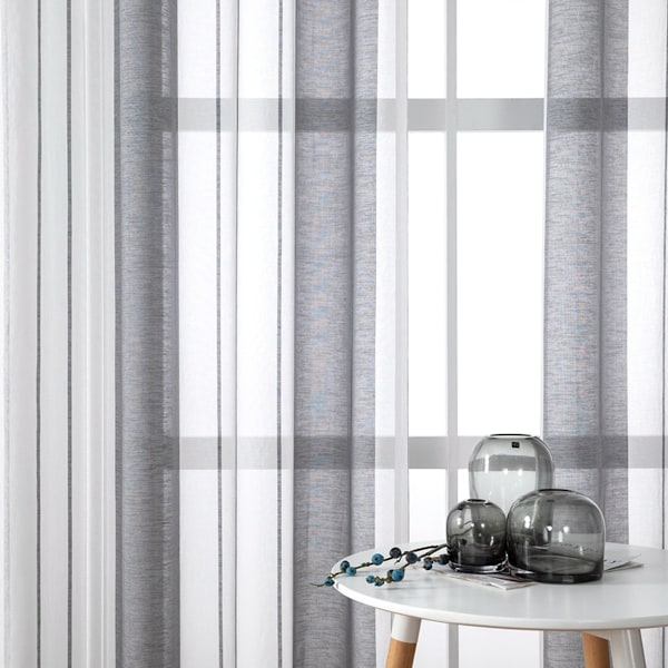 Gardiner i linlook, halvtransparente, til soverom, stue