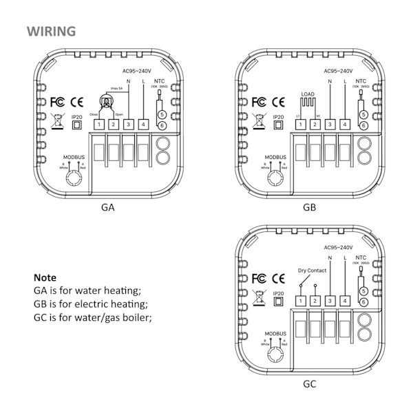 [通拓商品] Tuya ZigBee Smart Termostat för Vattenburen Värme Digital Temperaturregulator Stor LCD-Display Touchknapp Röststyrning Kompatibel