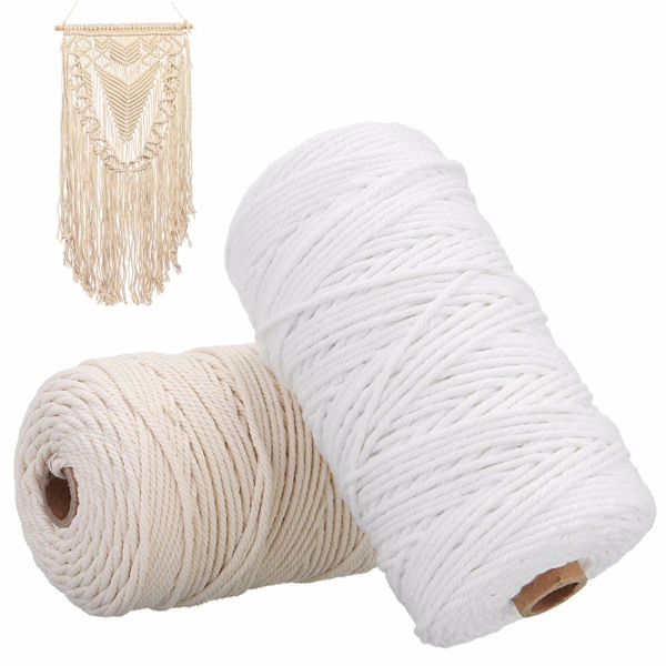 Stickgarn, bomull, 3 mm tjock, 100 m lång
