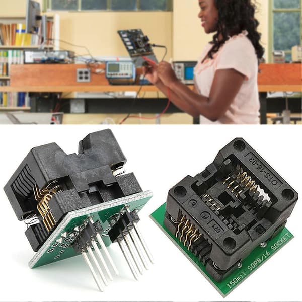 SOP8 till DIP8 IC-sockel bred 150mil programmeringsadapter grön Smart Electronics