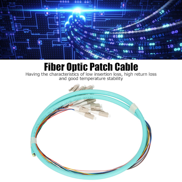 Fiberoptisk kabel 12 tråder keramisk ferrule lav innsettingsdemping single mode optisk fiber patchkabel for instrumentering