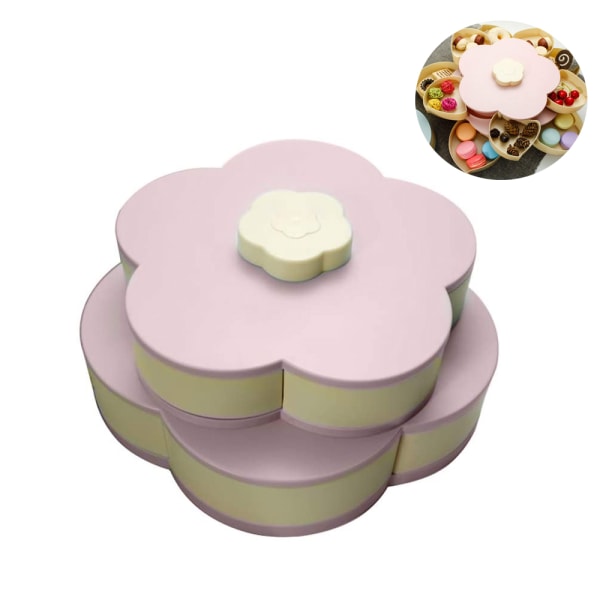 Tidyard Doppelte Schichten Snack Box Candy Platten Blütenblatt-F
