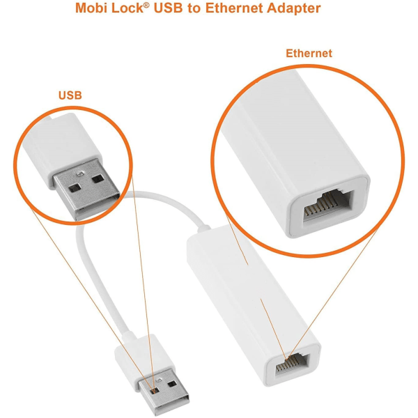 USB Ethernet (LAN) nettverksadapter kompatibel med bærbar PC,