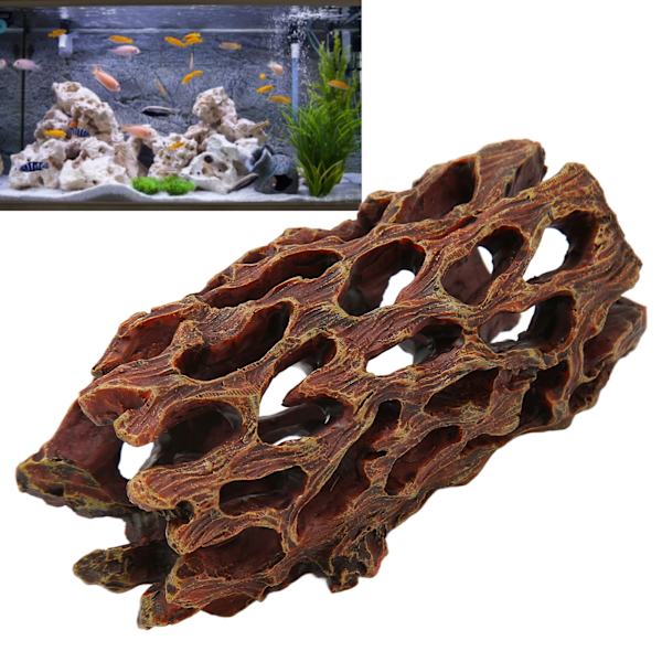 Akvarie hul træstamme simulation dekorativ harpiks skjulested hule fisketank stamme ornament til slanger firben