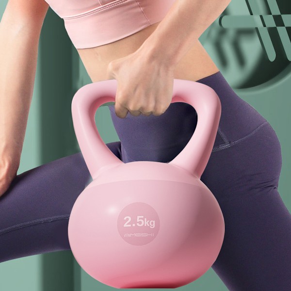 Myk Kettlebell for Kvinners Squat Treningsprogramvare 5kg Pot Dumbbell Hip Strength Training Sand Kettlebell Fitness