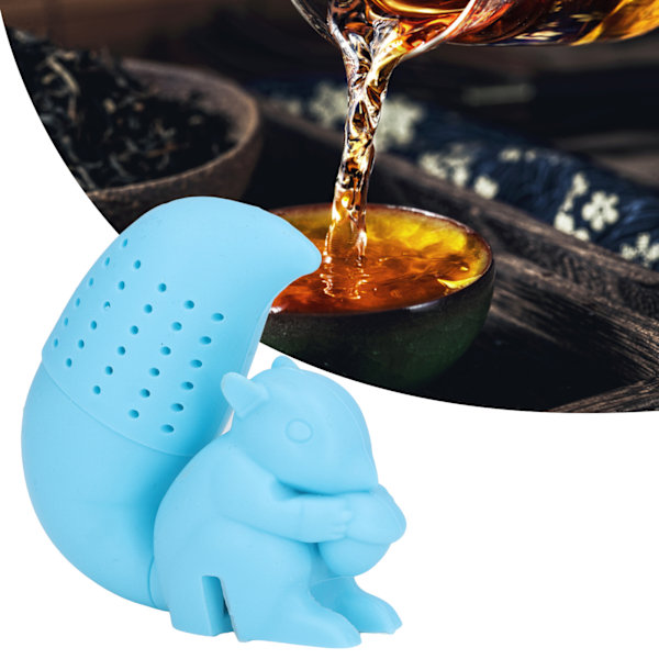 Food Grade Silicone Squirrel Shape Tea Strainer Cute Squirrel Shaped Tea Infuser Filter Blue