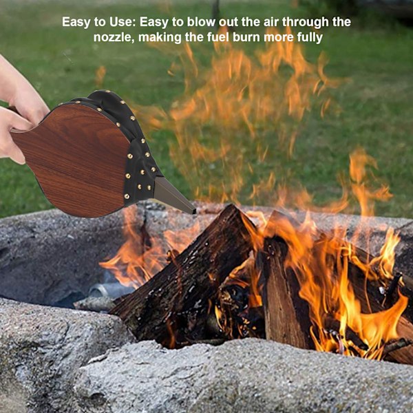 Eldstad Blåsbälg Trä Manuell Eldstad Bälg för Eldgrop Halm Utomhus Grill Camping