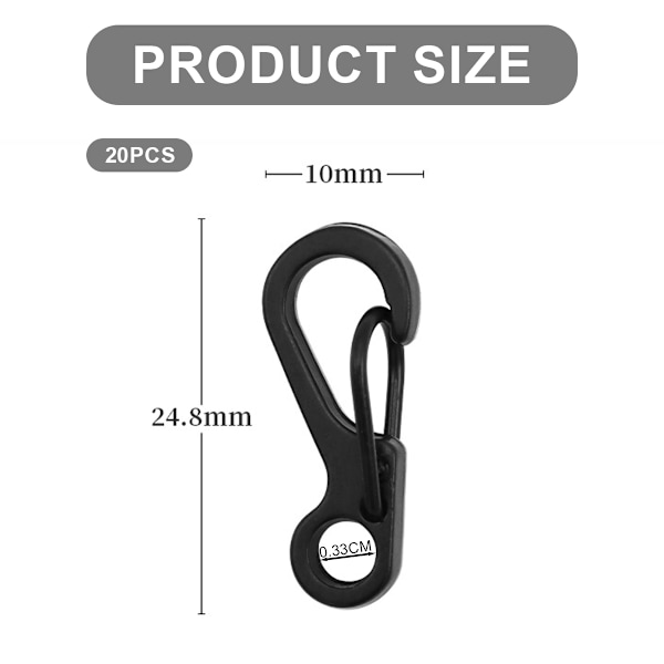20 st Mini Karabinhake Set för Camping Resor, Metall Material