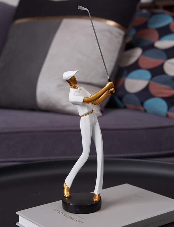 Amoy-Art Golfarstaty Figur Golfskulptur Dekor Modern Inter