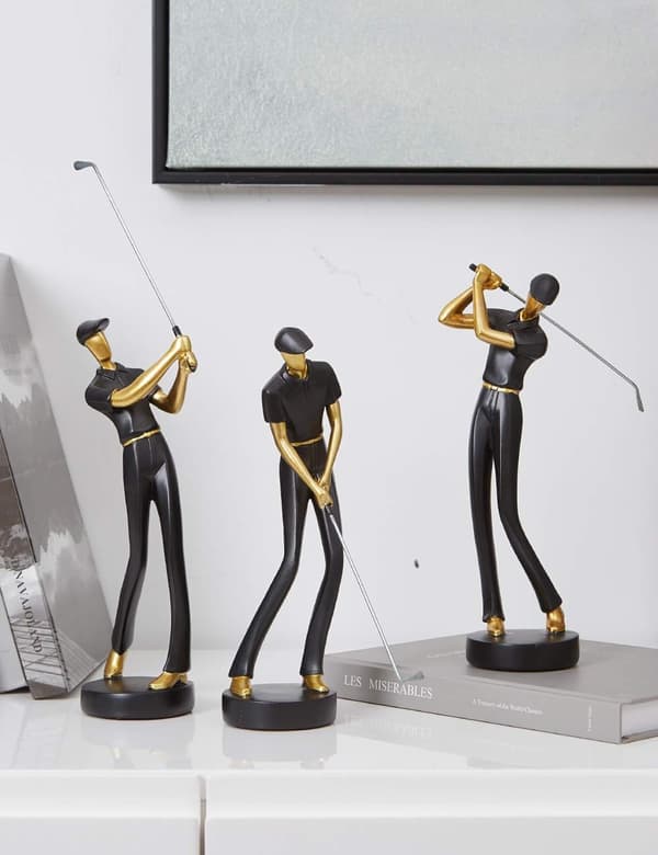 Amoy-Art Golfarstaty Figur Golfskulptur Dekor Modern Inter