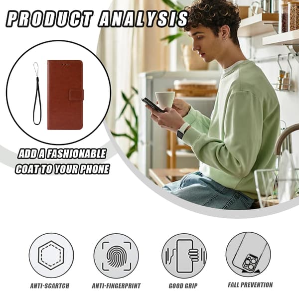Til Sony Xperia 5 - Wallet - Brun Flip Cover