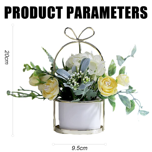 Hortensia med keramisk vase silke kunstige blomster hængende