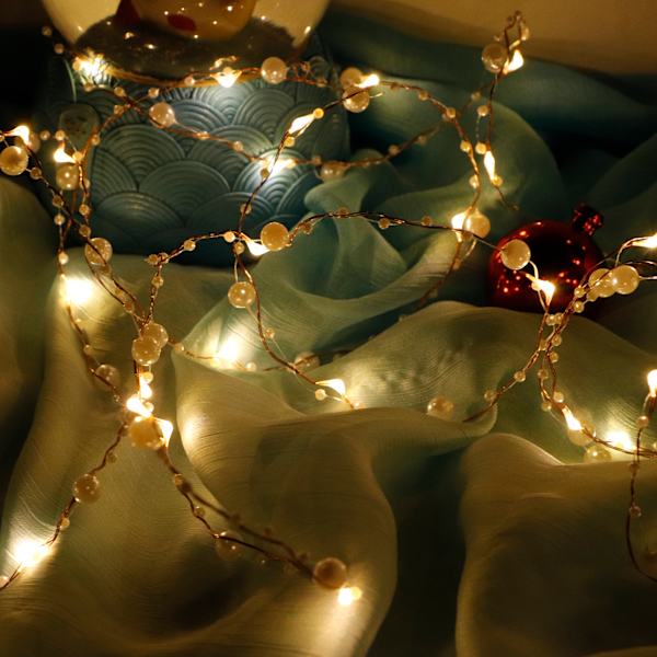 50 LED:n valosarja, kuparilanka, koristelamppu kotiin, häihin, jouluun, juhlatilaisuuksiin, lämmin valo