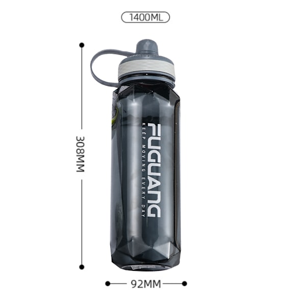 1,4L sports drikkeflaske, gjenbrukbar, for treningssenteret