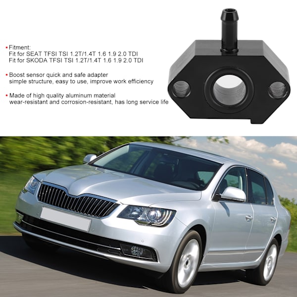 Boost Gauge Sensor Adapter i aluminium til SKODA TFSI TSI 1.2T/1.4T 1.6 1.9 2.0 TDI