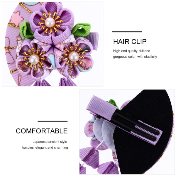 Hiusklipsit Kimono Flower -hiusneulat ja tupsukimonohiukset
