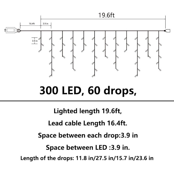 LED fönstergardin ljusslinga